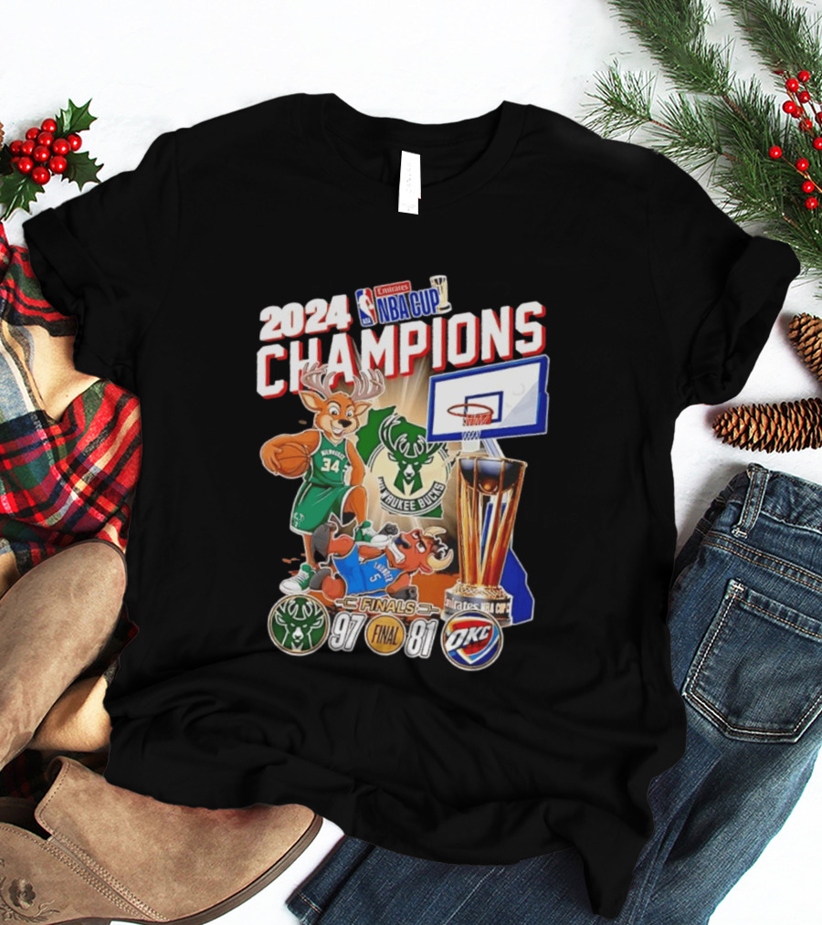 2024 NBA Cup Champions Milwaukee Bucks 97 81 Final T-Shirt
