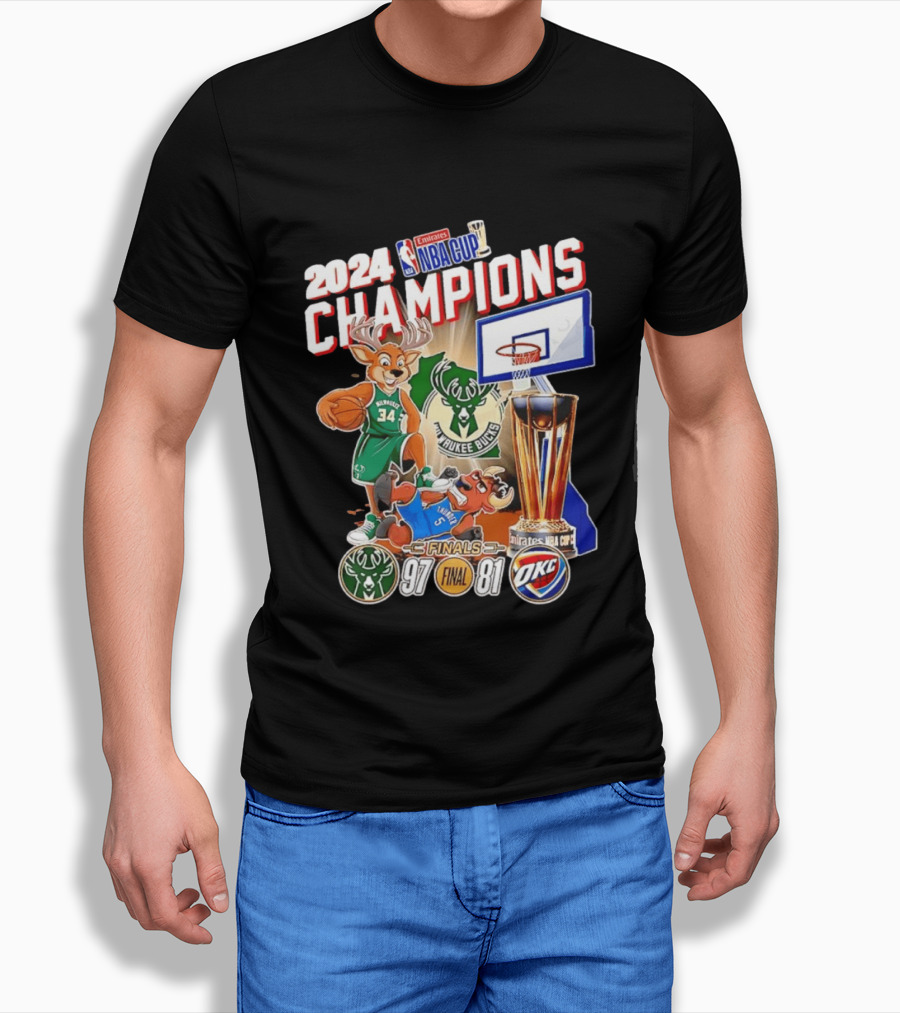 2024 NBA Cup Champions Milwaukee Bucks 97 81 Final T-Shirt
