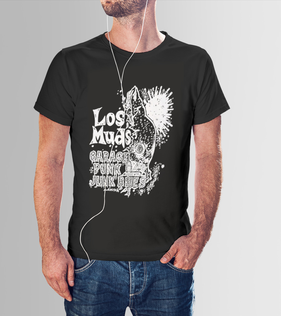 Los Muds Garage Punk Junk Blues Mudhitch Mohawk Sketch T-Shirt