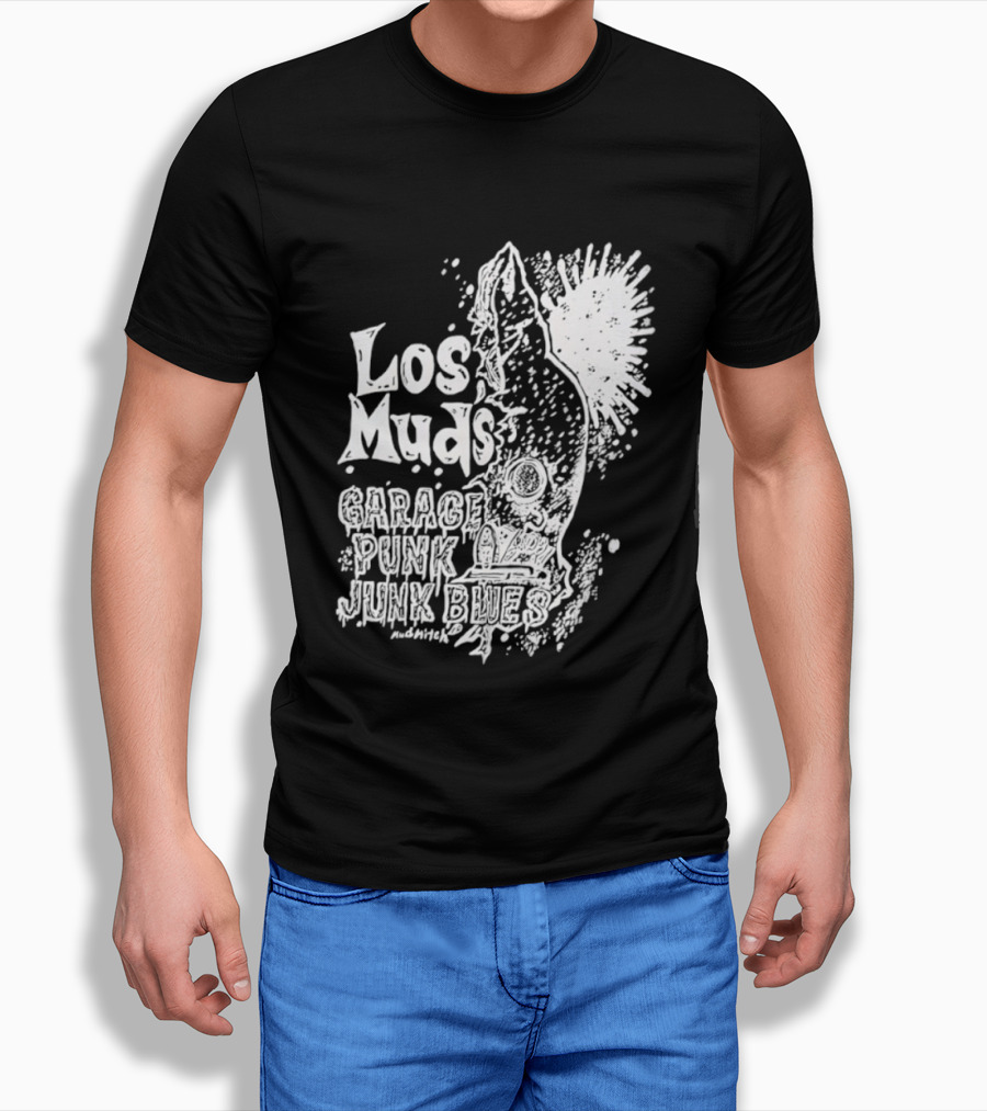 Los Muds Garage Punk Junk Blues Mudhitch Mohawk Sketch T-Shirt