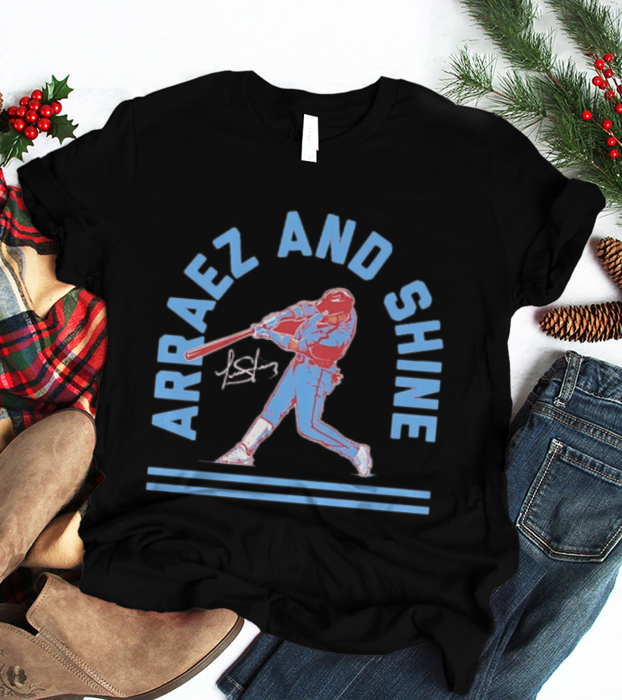 Arraez And Shine Baseball Player Silhouette With Signature T-Shirt
