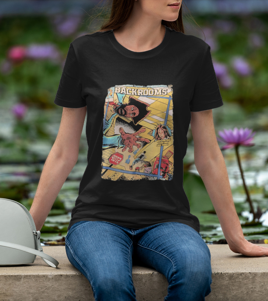 Backrooms Don't Lose Your 9 To 5 Distressed Comic Vintage Graphic Retro Horror T-Shirt