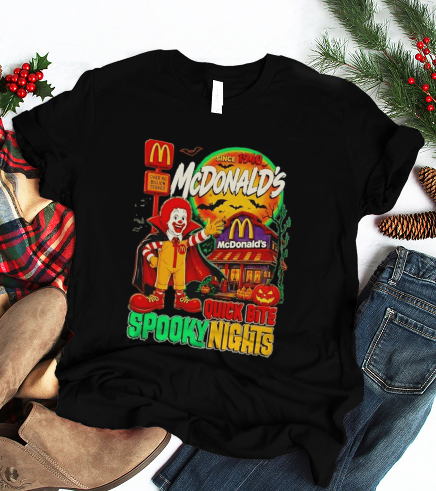 McDonald's Ronald McDonald Spooky Nights Quick Bite Since 1940 Over 60 Billion Served T-Shirt