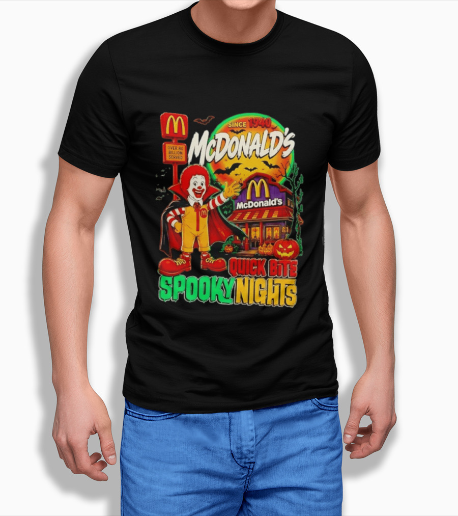 McDonald's Ronald McDonald Spooky Nights Quick Bite Since 1940 Over 60 Billion Served T-Shirt