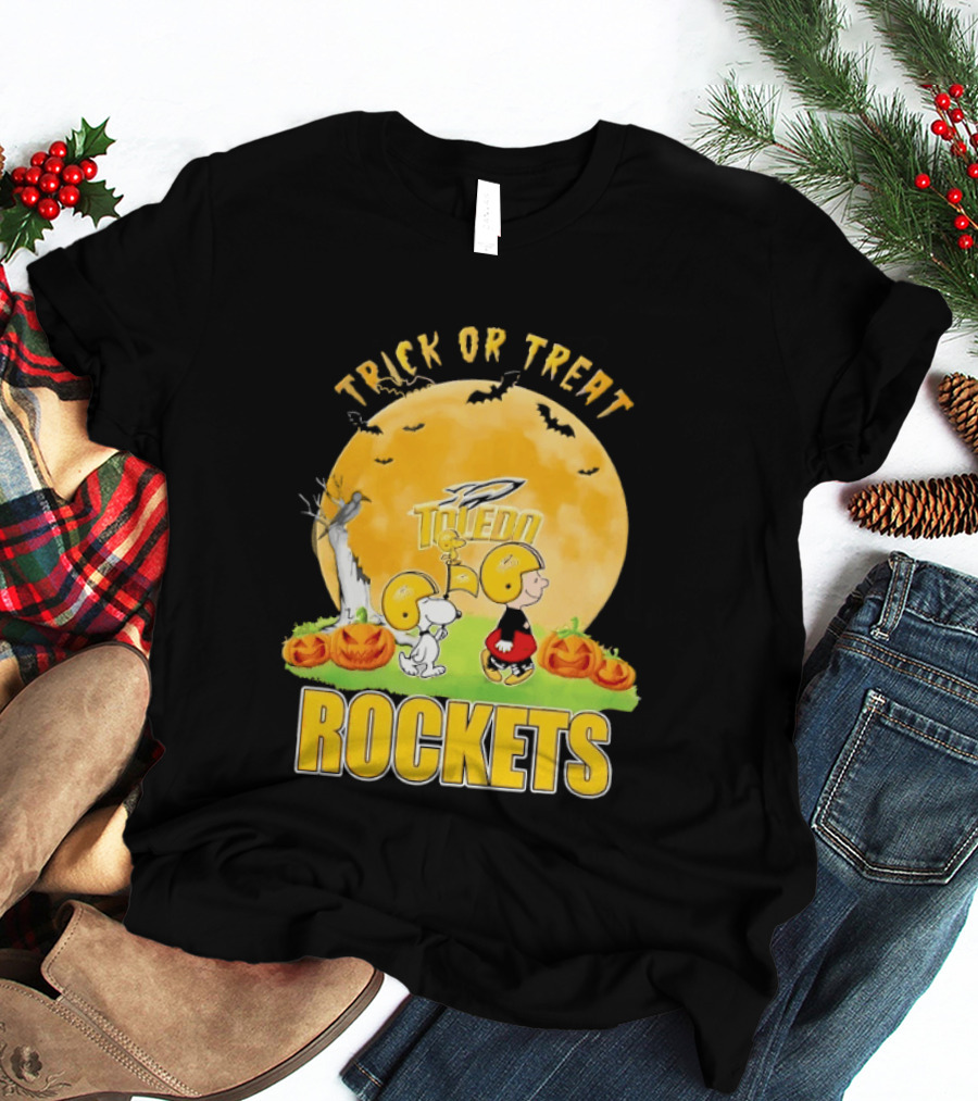 Toledo Rockets Trick Or Treat Halloween Charlie Brown Snoopy T-Shirt
