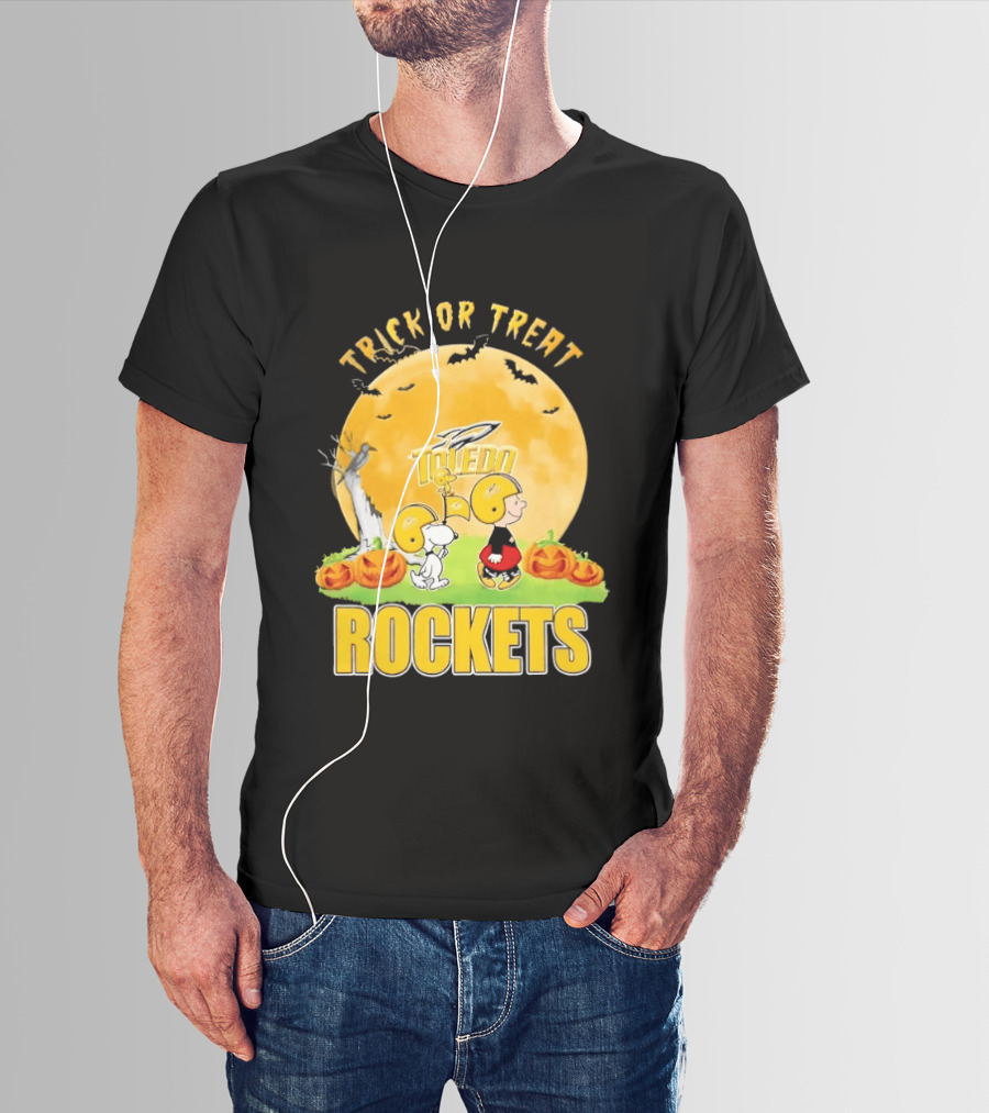 Toledo Rockets Trick Or Treat Halloween Charlie Brown Snoopy T-Shirt