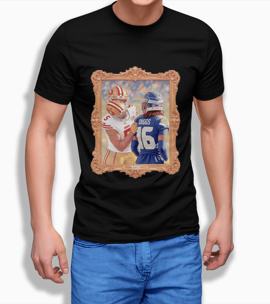 Trey Lance Quandre Diggs Who Are You San Francisco 49ers Seattle Seahawks Framed T-Shirt