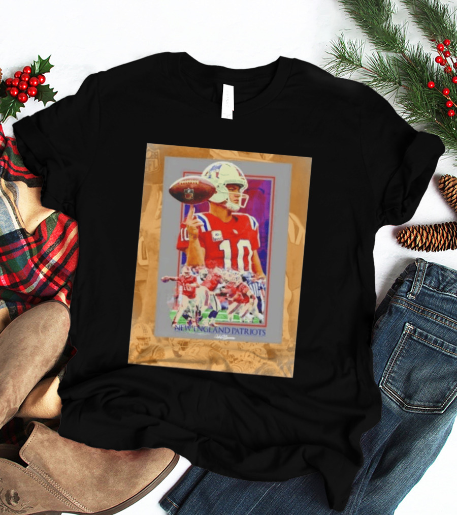 New England Patriots No 10 NFL Football Collage T-Shirt
