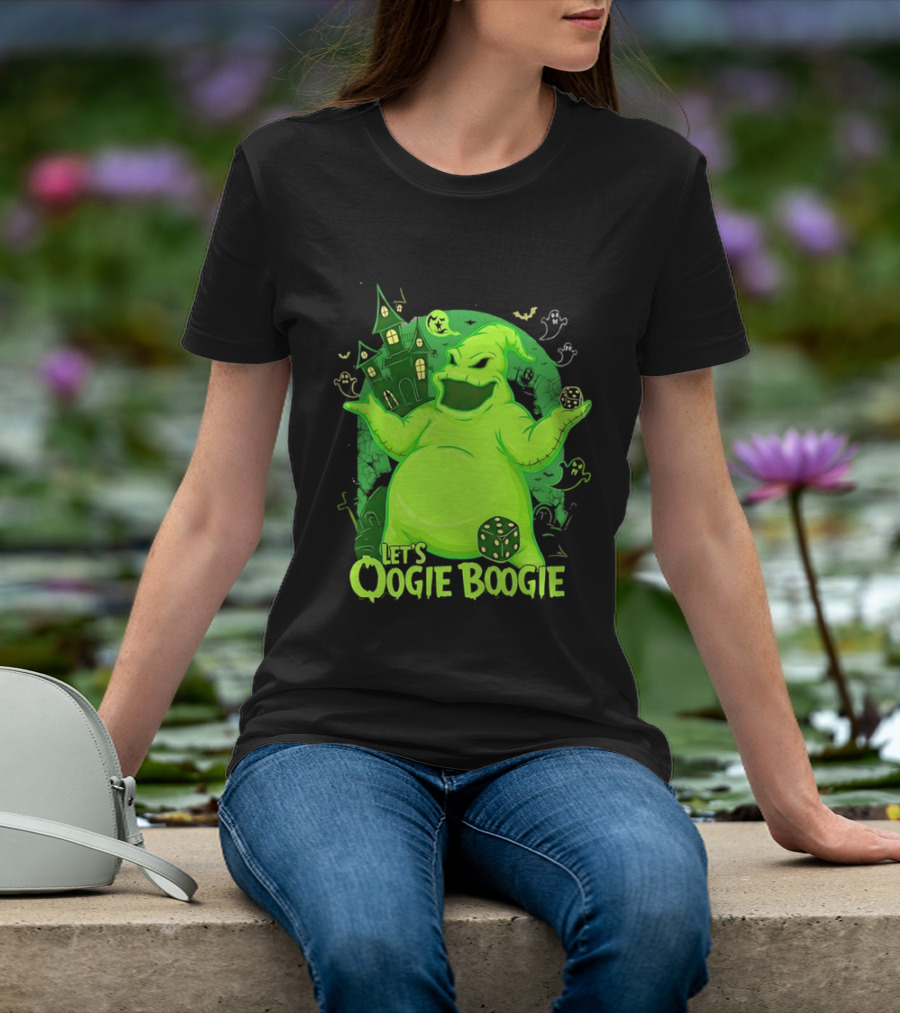 Oogie Boogie Let's Oogie Boogie Haunted Dice Green Ghosts Nightmare Before Christmas T-Shirt