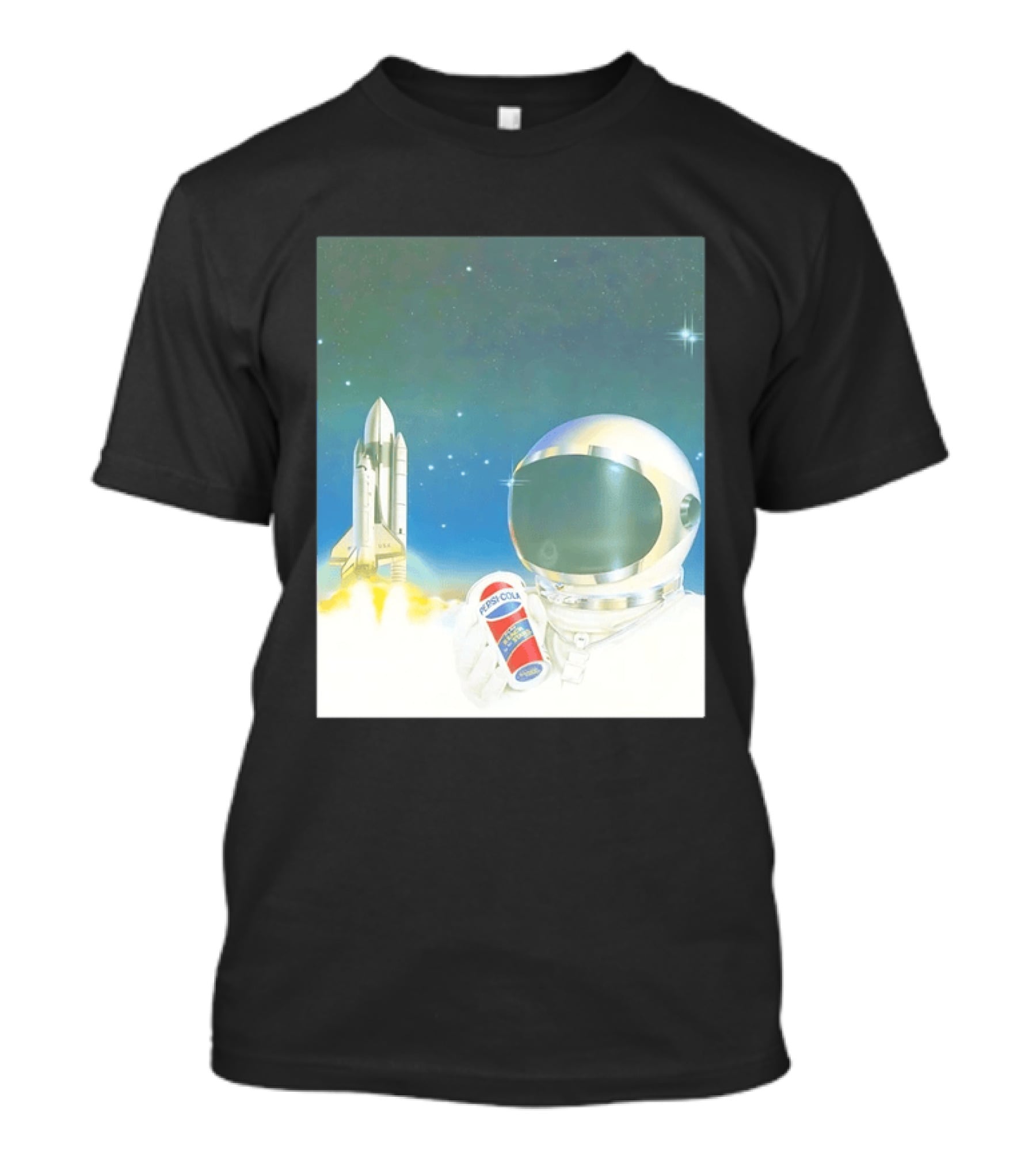 Pepsi Cola Astronaut Space Shuttle USA Reach For The Stars T-Shirt