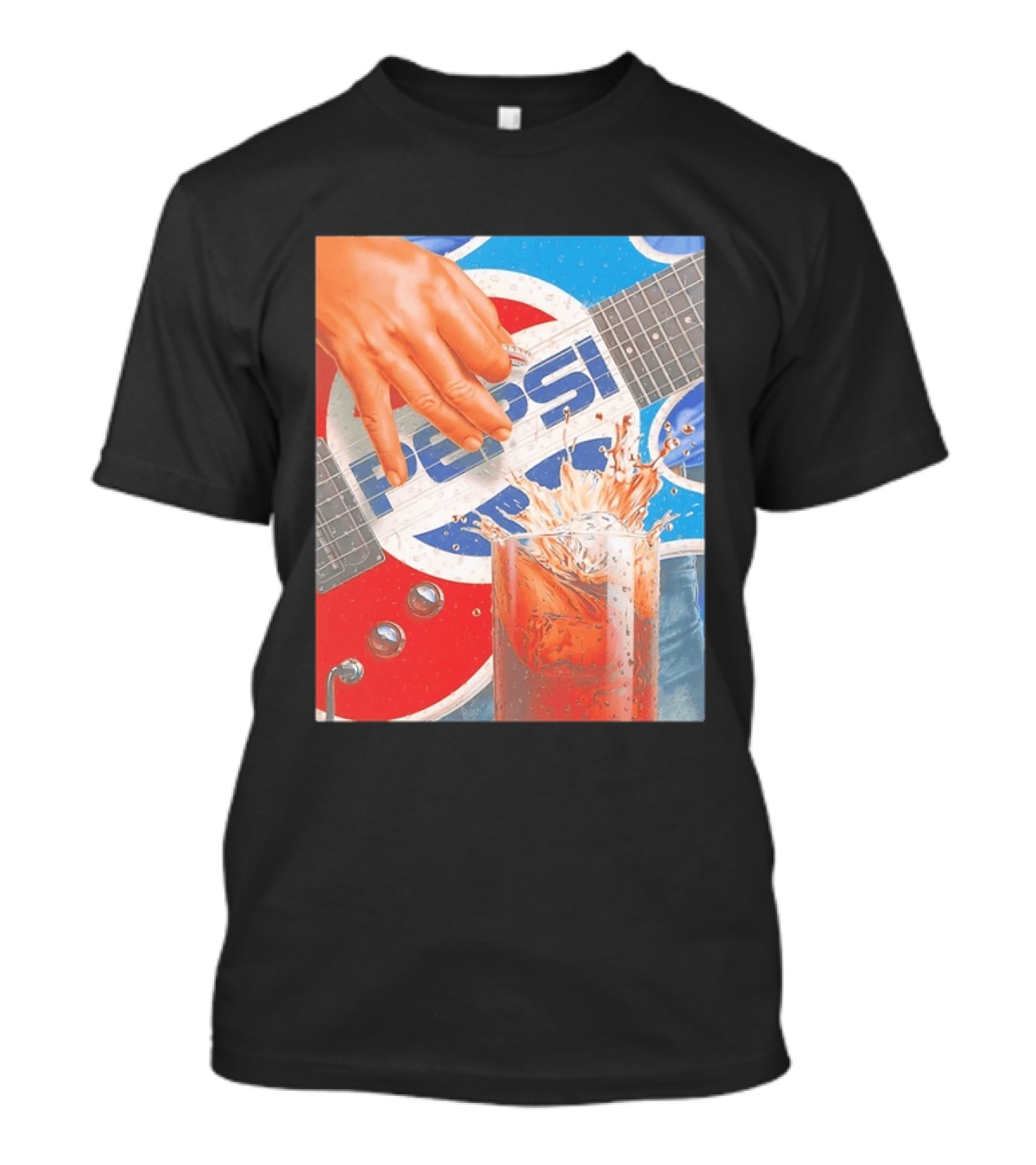 Pepsi Guitar Soda Splash Beverage Music Rock N Roll T-Shirt