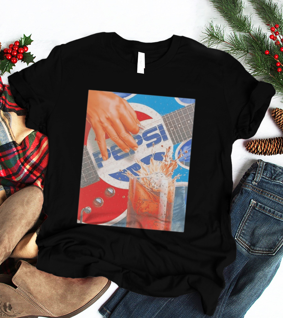 Pepsi Guitar Soda Splash Beverage Music Rock N Roll T-Shirt