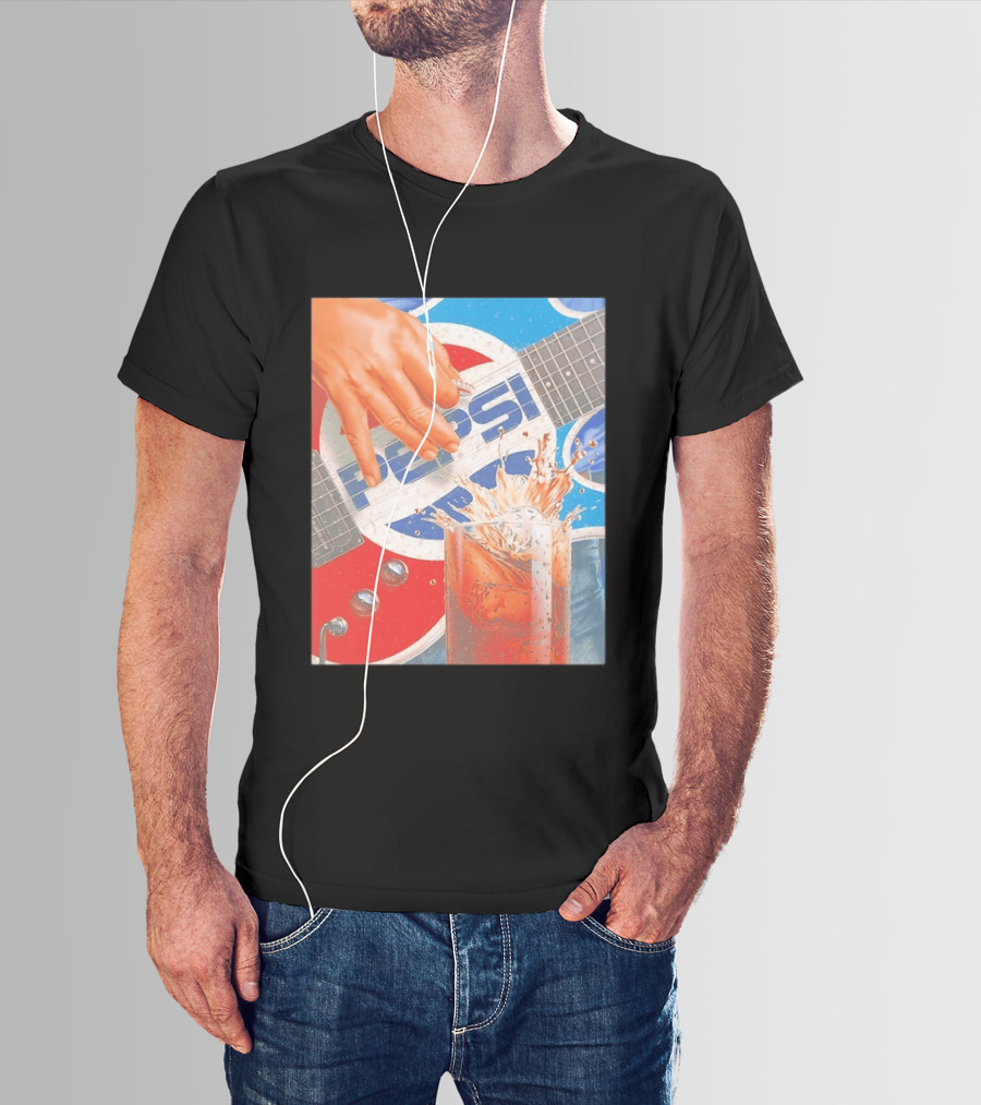 Pepsi Guitar Soda Splash Beverage Music Rock N Roll T-Shirt