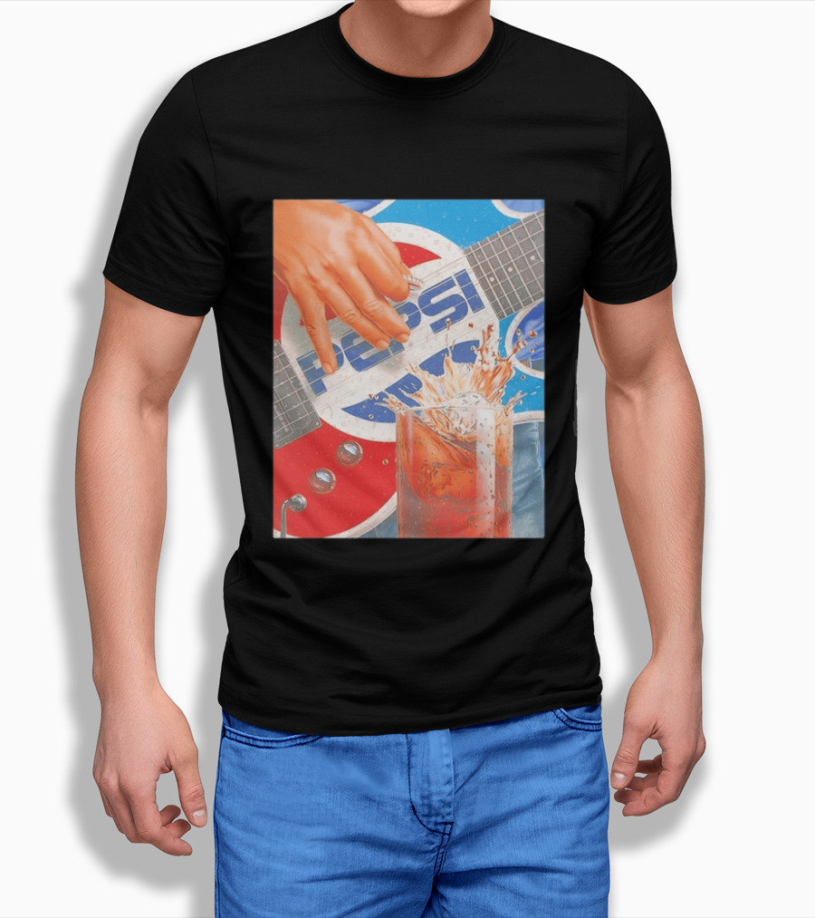 Pepsi Guitar Soda Splash Beverage Music Rock N Roll T-Shirt