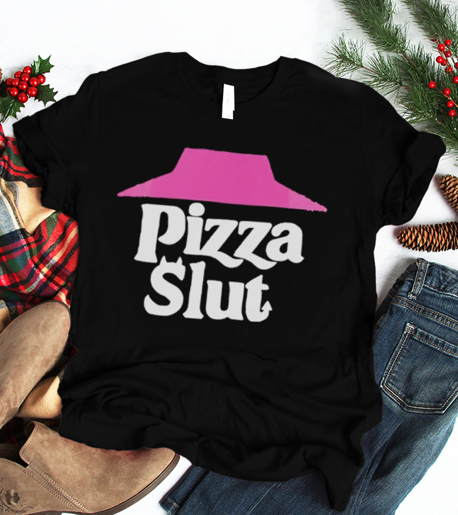Pizza Slut Ironic Pop Culture Parody Pink Hat T-Shirt