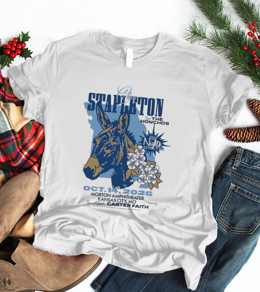 Chris Stapleton With The Honchos At Morton Amphitheater Kansas City Oct 14 2026 Featuring Carter Faith T-Shirt