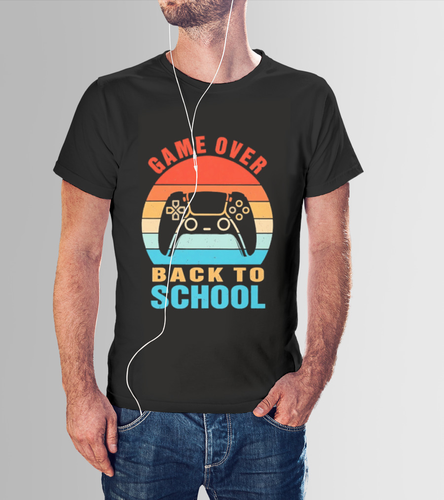 Game Over Back To School Gamer Vintage Controller T-Shirt