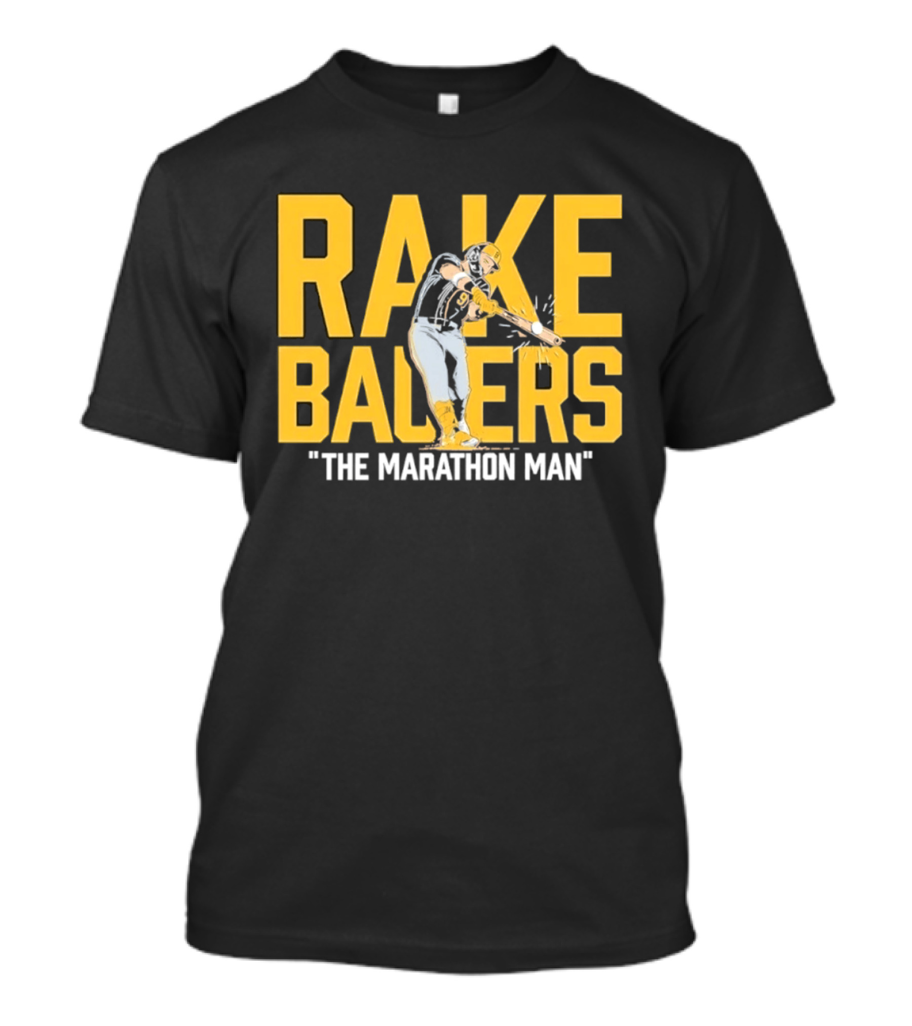 Rake Ballers Marathon Man Baseball Hitter T-Shirt