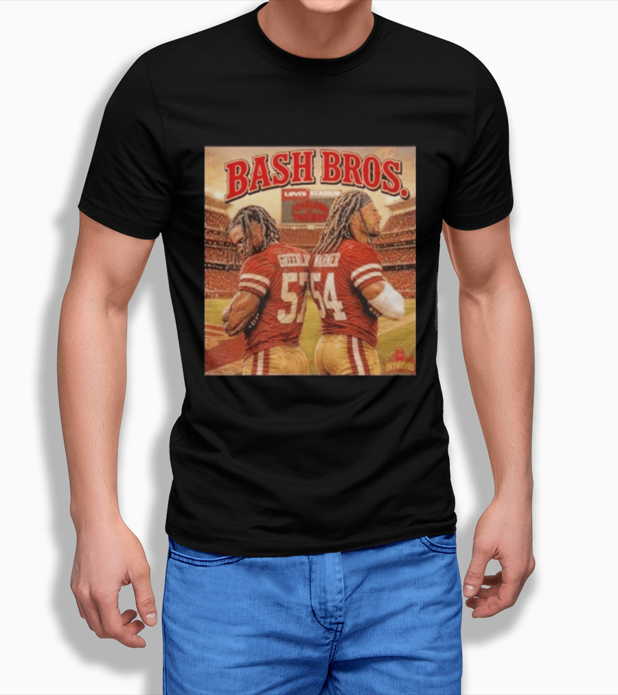 Bash Bros Greenlaw 57 Warner 54 San Francisco 49ers Levi's Stadium T-Shirt