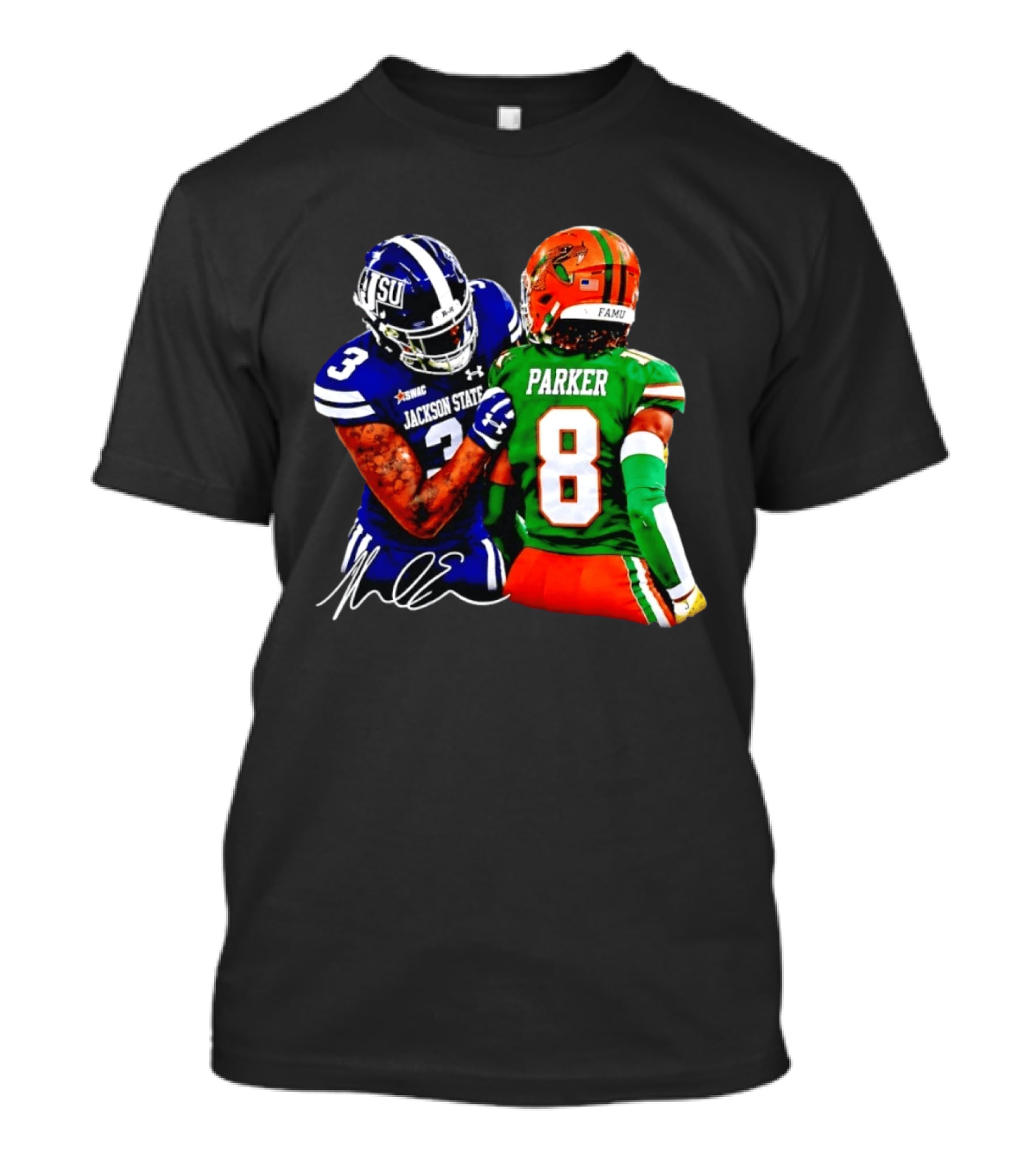 Jackson State Vs FAMU Parker 8 Football Matchup Classic SWAC Showdown T-Shirt