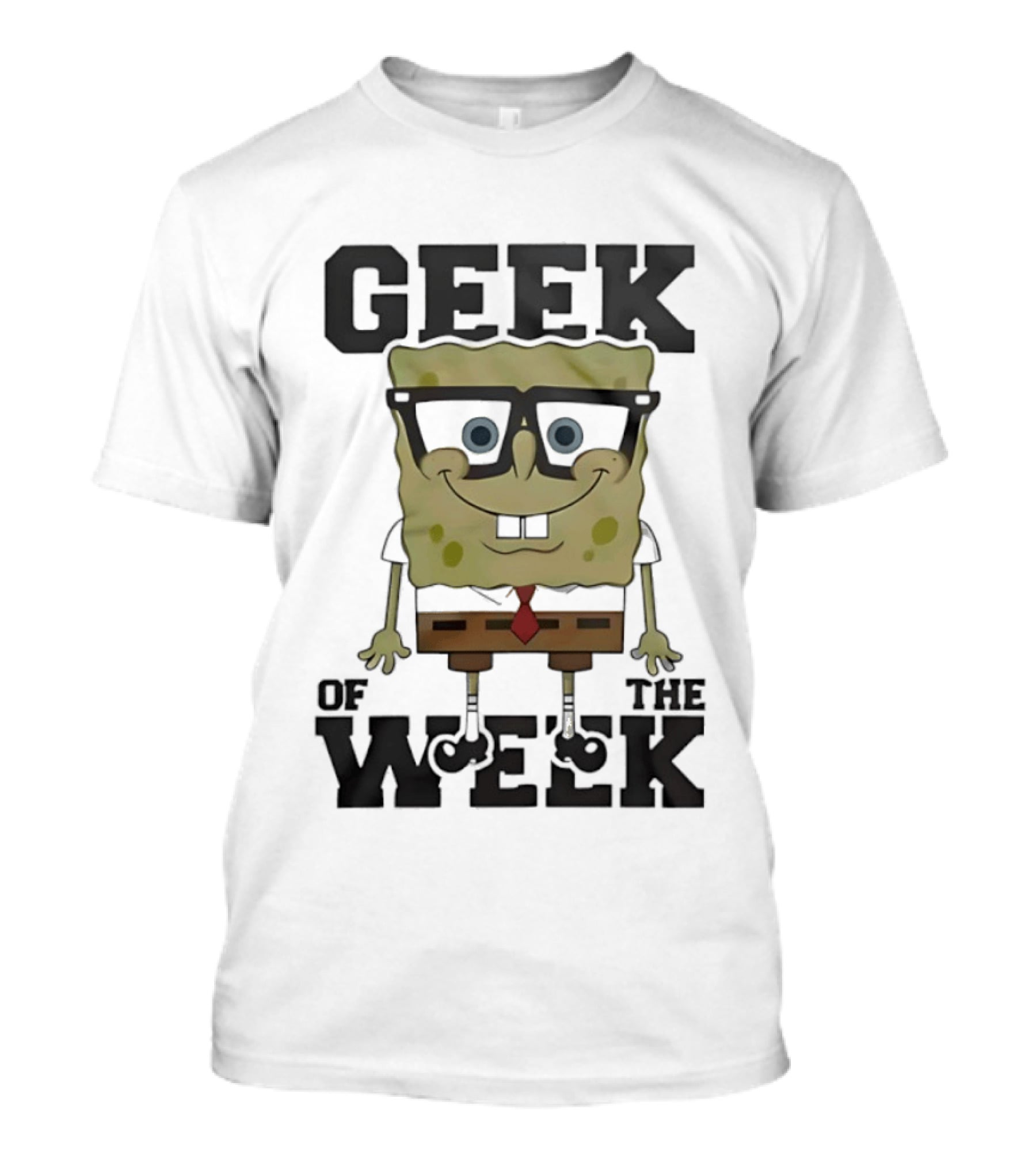 Geek Of The Week Sponge Glasses Tie T-Shirt