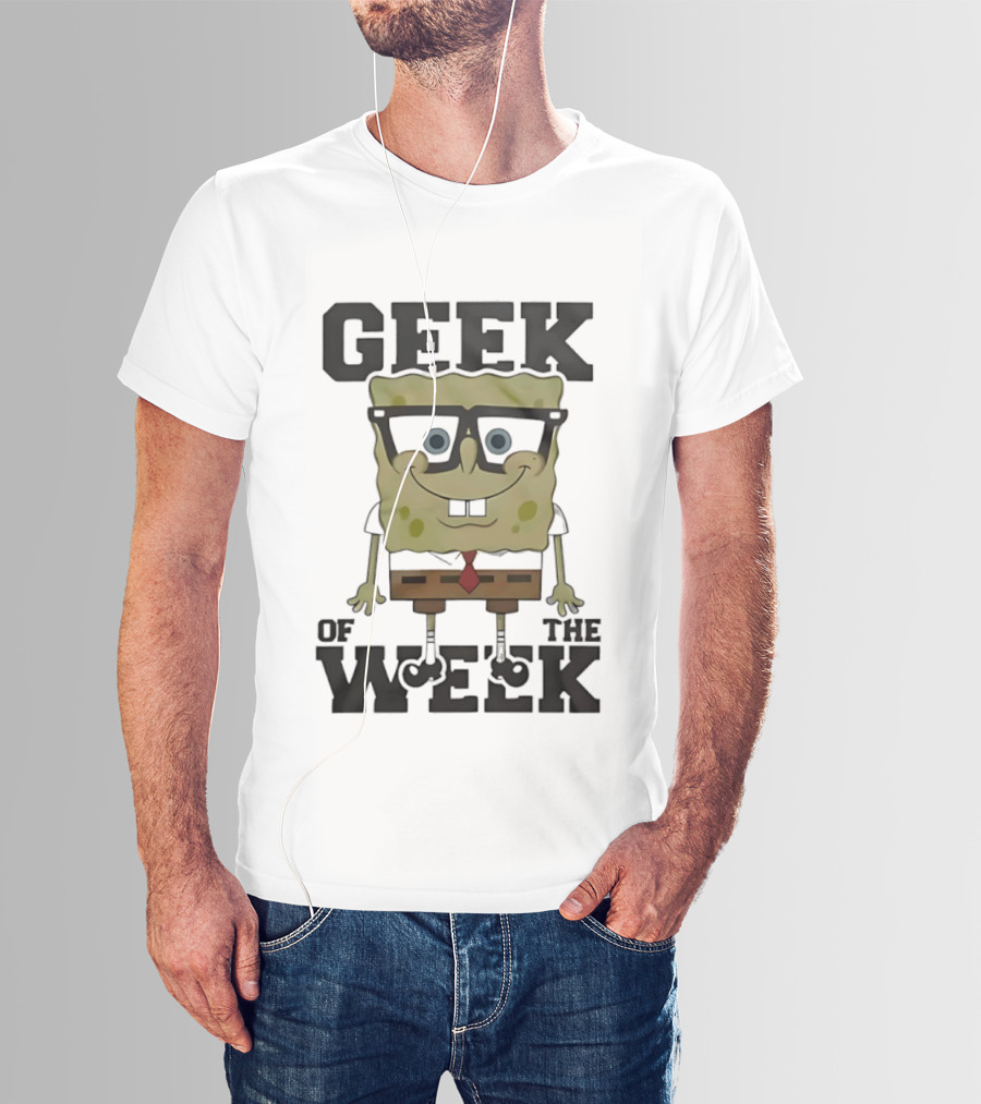 Geek Of The Week Sponge Glasses Tie T-Shirt