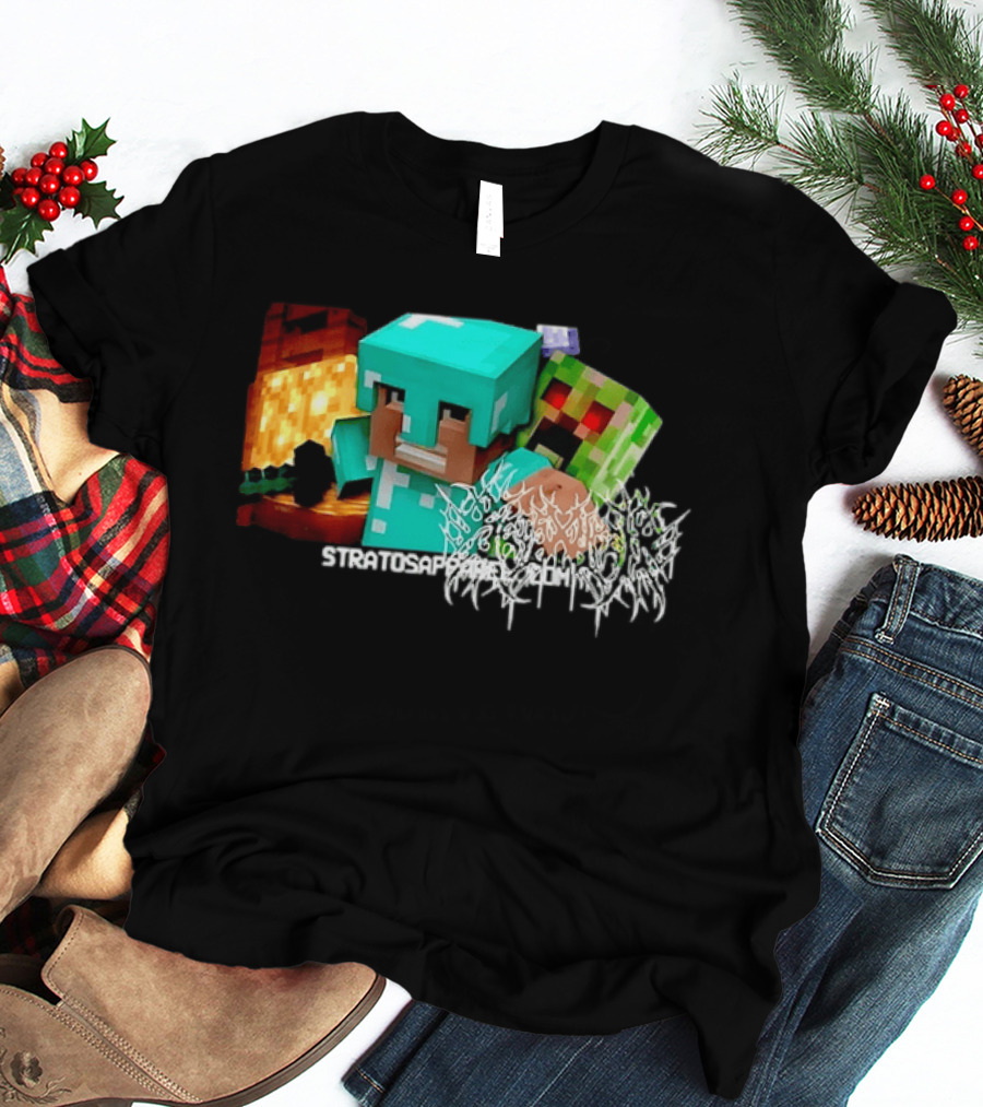 Steve Creeper Stratosapien Death Metal Gaming Battle Scene T-Shirt