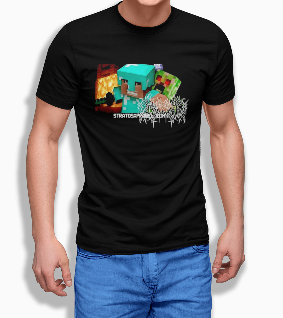 Steve Creeper Stratosapien Death Metal Gaming Battle Scene T-Shirt