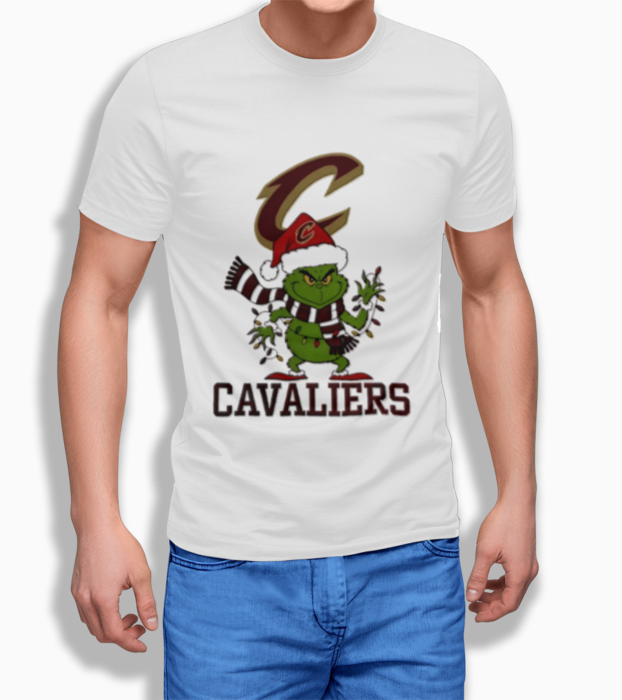 Grinch Cleveland Cavaliers Christmas 2026 Scarf Santa Hat Lights T-Shirt