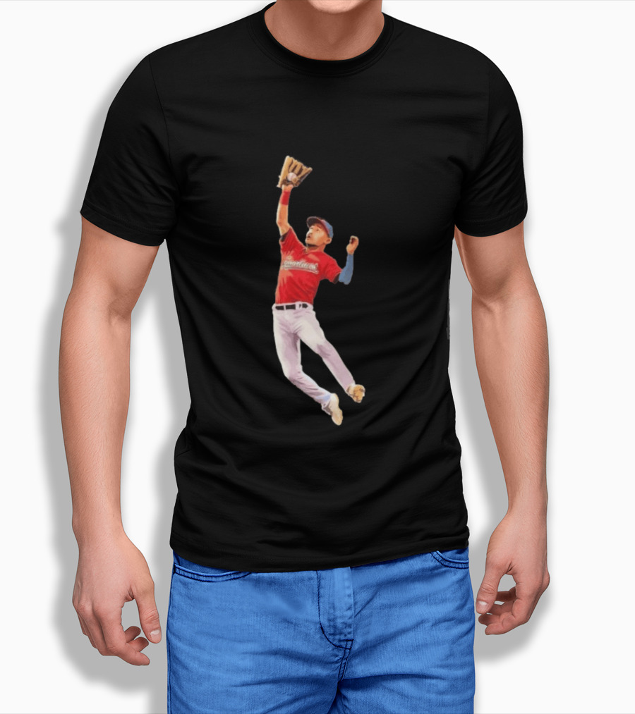 Steven Kwan Cleveland Guardians Baseball Action Player Jump T-Shirt