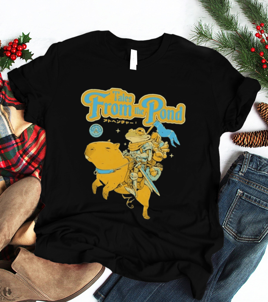 Tales From The Pond Frog Knight On Capybara Adventure T-Shirt