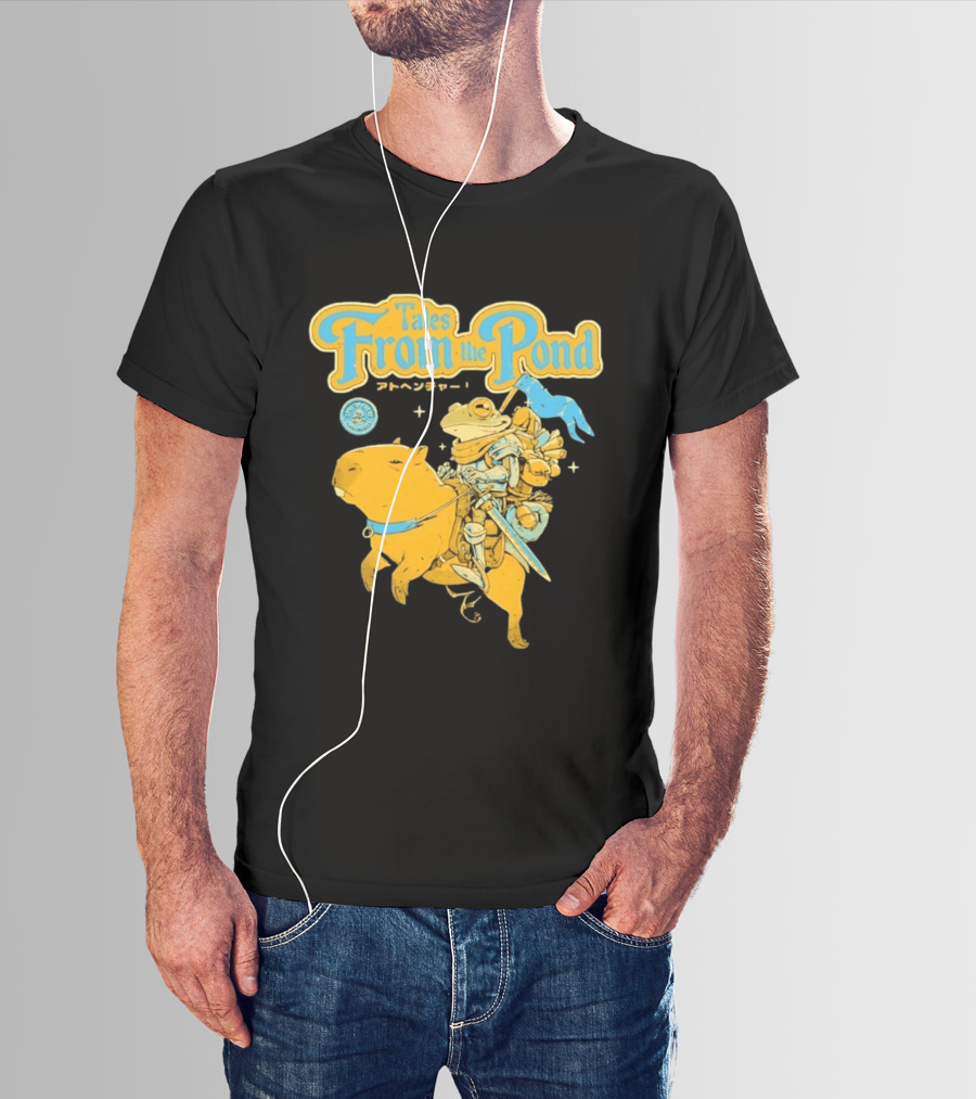 Tales From The Pond Frog Knight On Capybara Adventure T-Shirt