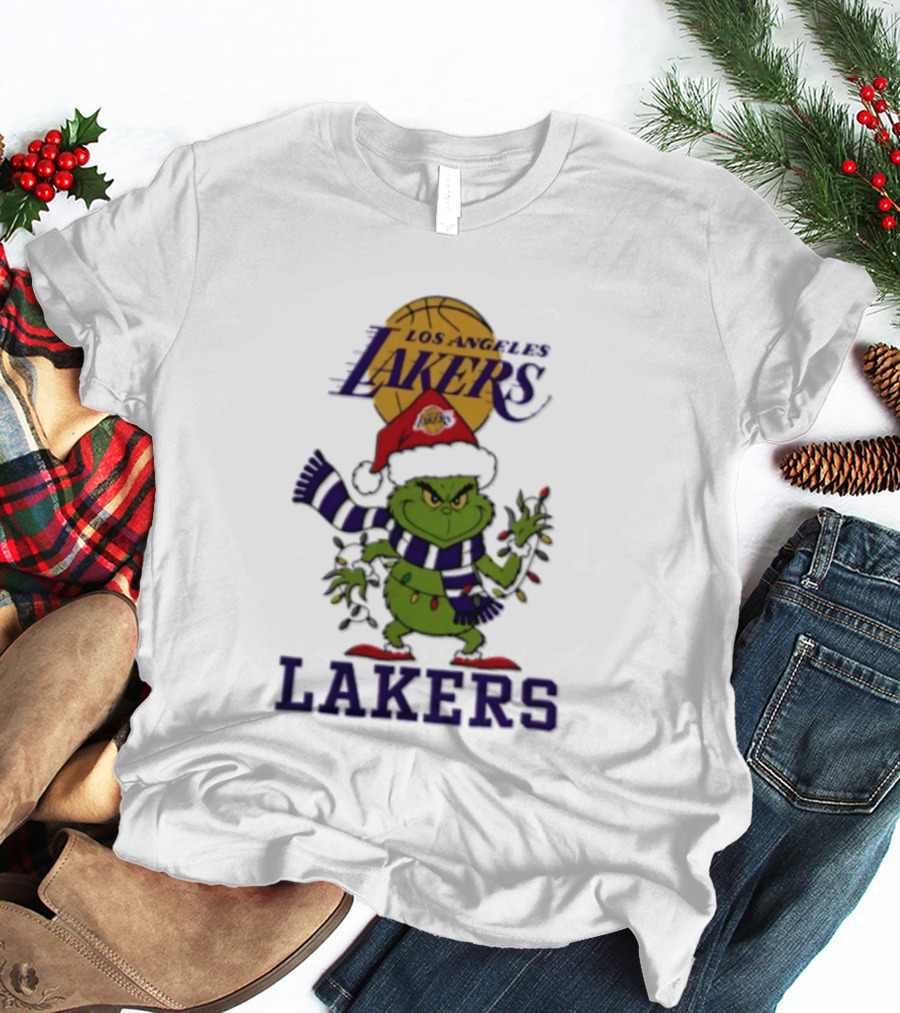 Grinch Los Angeles Lakers Christmas 2026 Holiday Magic T-Shirt