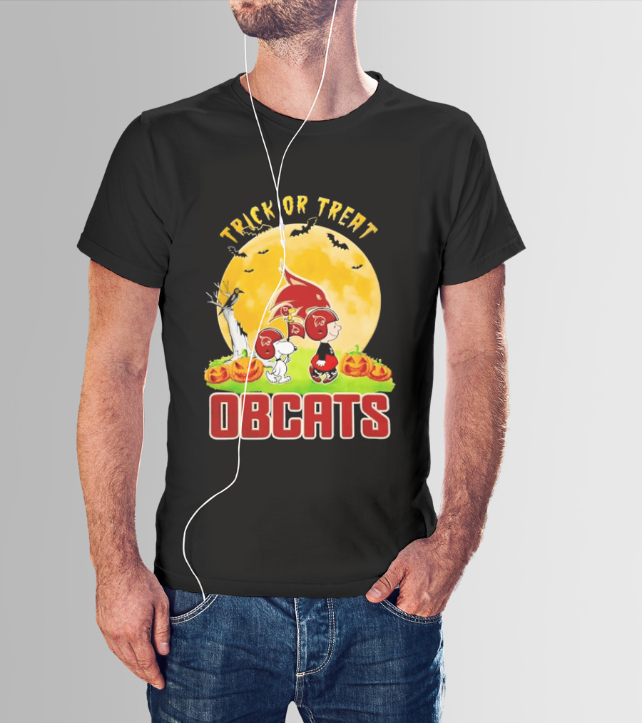 Texas State Bobcats Trick Or Treat Halloween Charlie Brown Snoopy T-Shirt