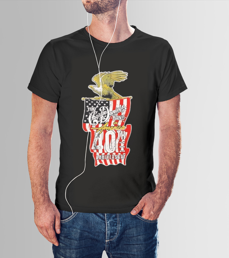 The Charlie Daniels Band In America 40th Anniversary Eagle And Stars Stripes T-Shirt