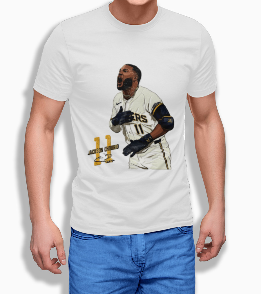 Jackson Chourio 11 Brewers Baseball Player Celebration T-Shirt