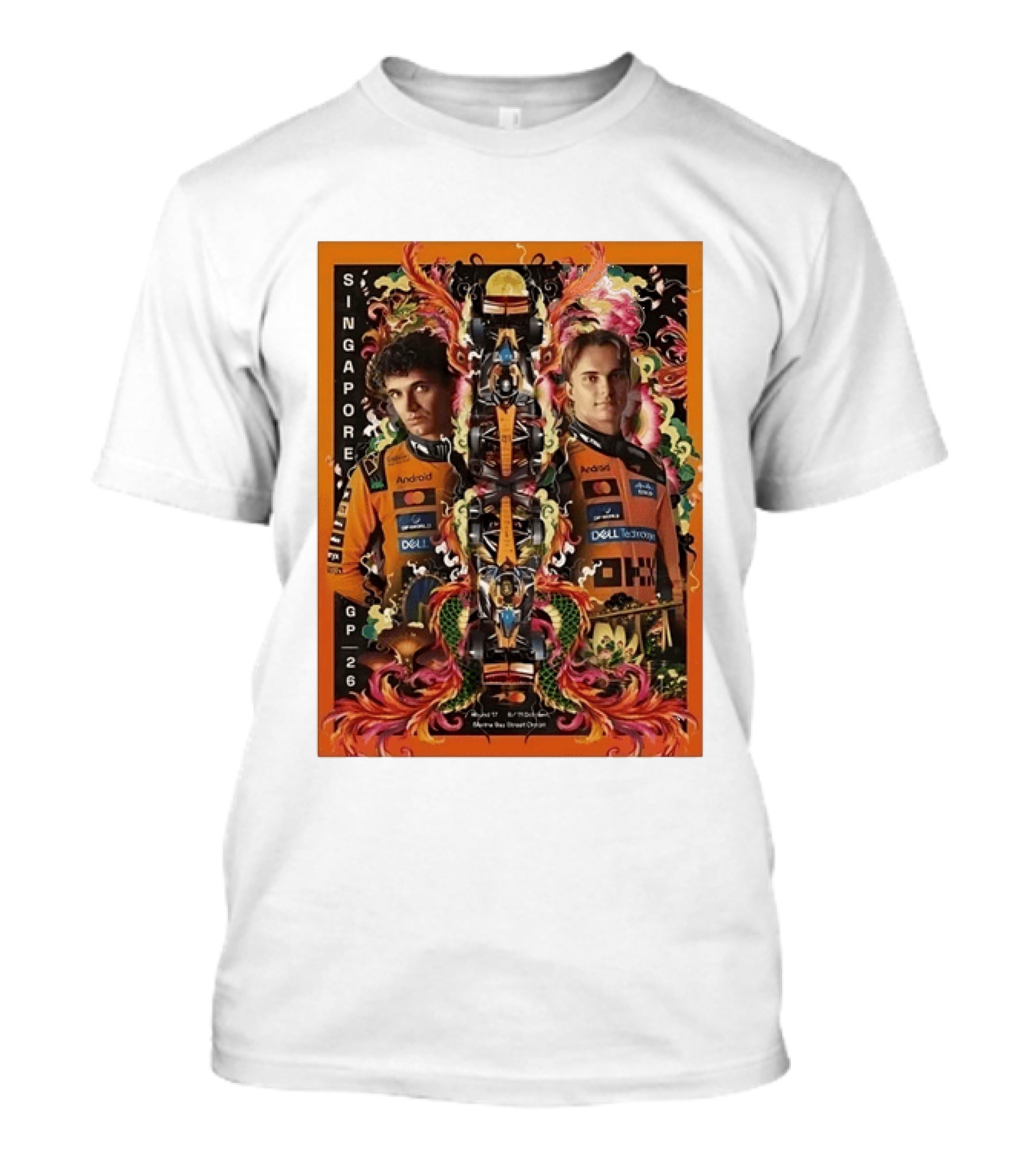 Singapore GP 2026 Oscar Piastri McLaren Racing Art By Ervance Dwiputra T-Shirt