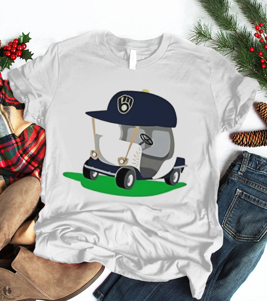 Milwaukee Brewers Golf Cart MLB Baseball Cap Logo Accessory T-Shirt