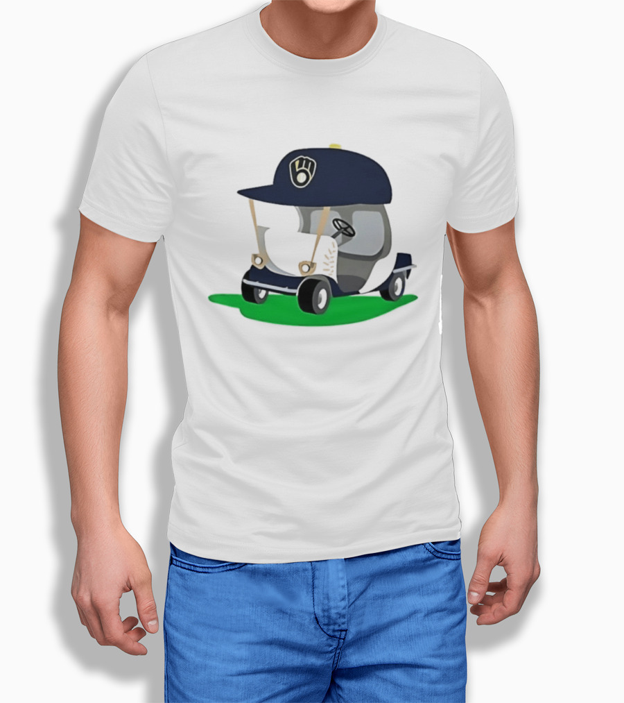 Milwaukee Brewers Golf Cart MLB Baseball Cap Logo Accessory T-Shirt