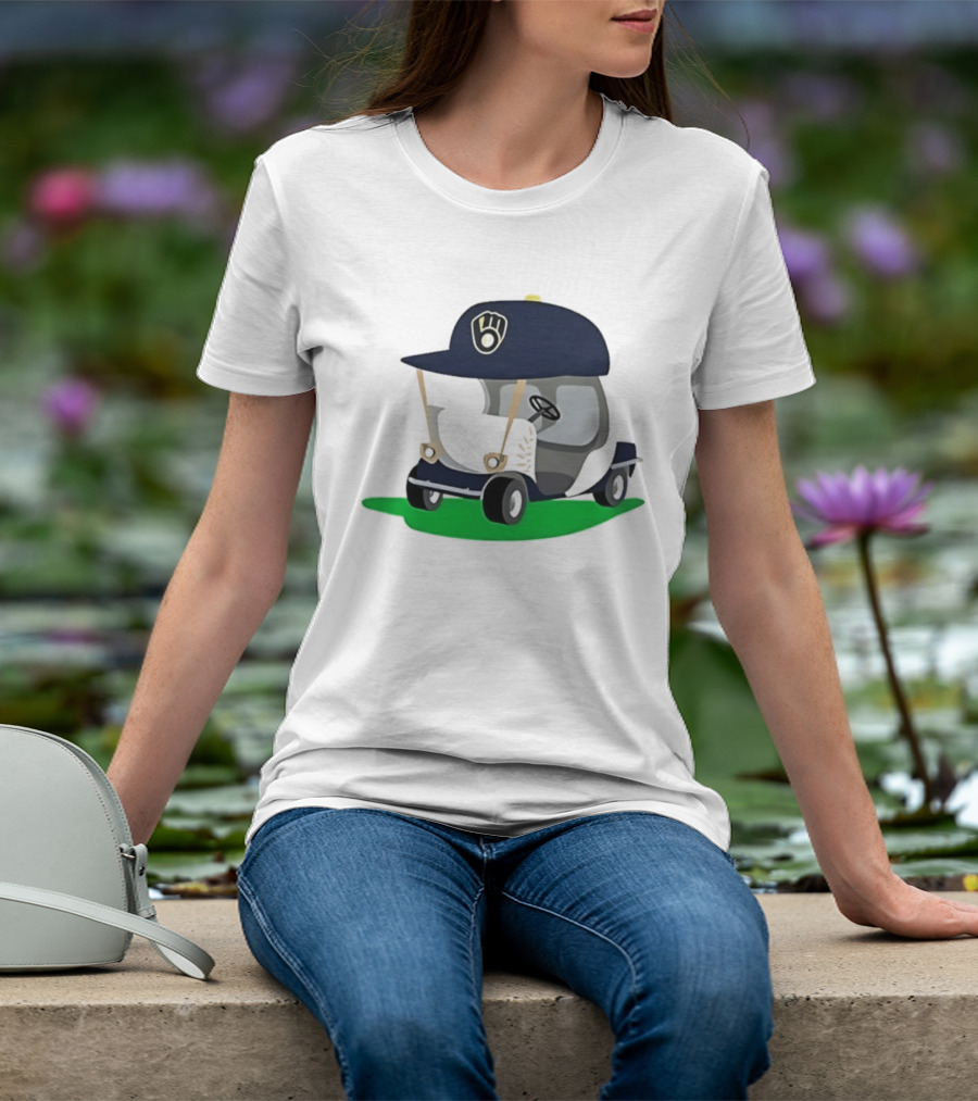 Milwaukee Brewers Golf Cart MLB Baseball Cap Logo Accessory T-Shirt