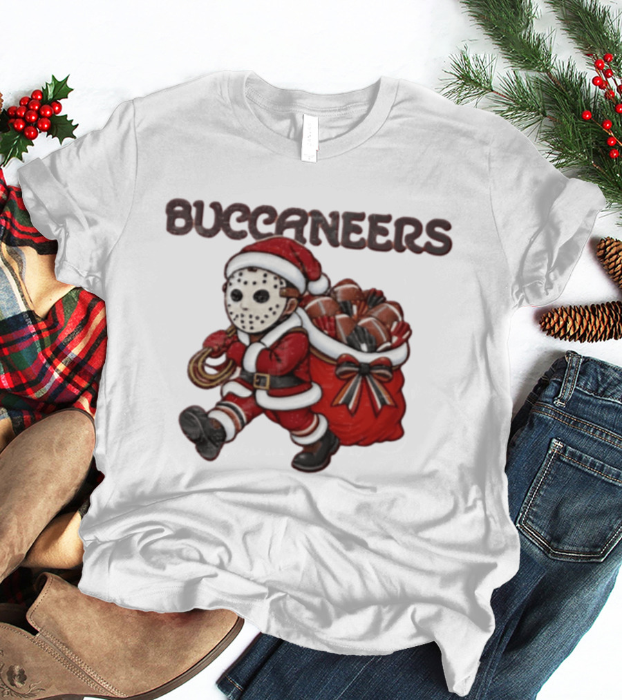 Buccaneers Football Christmas Masked Santa T-Shirt