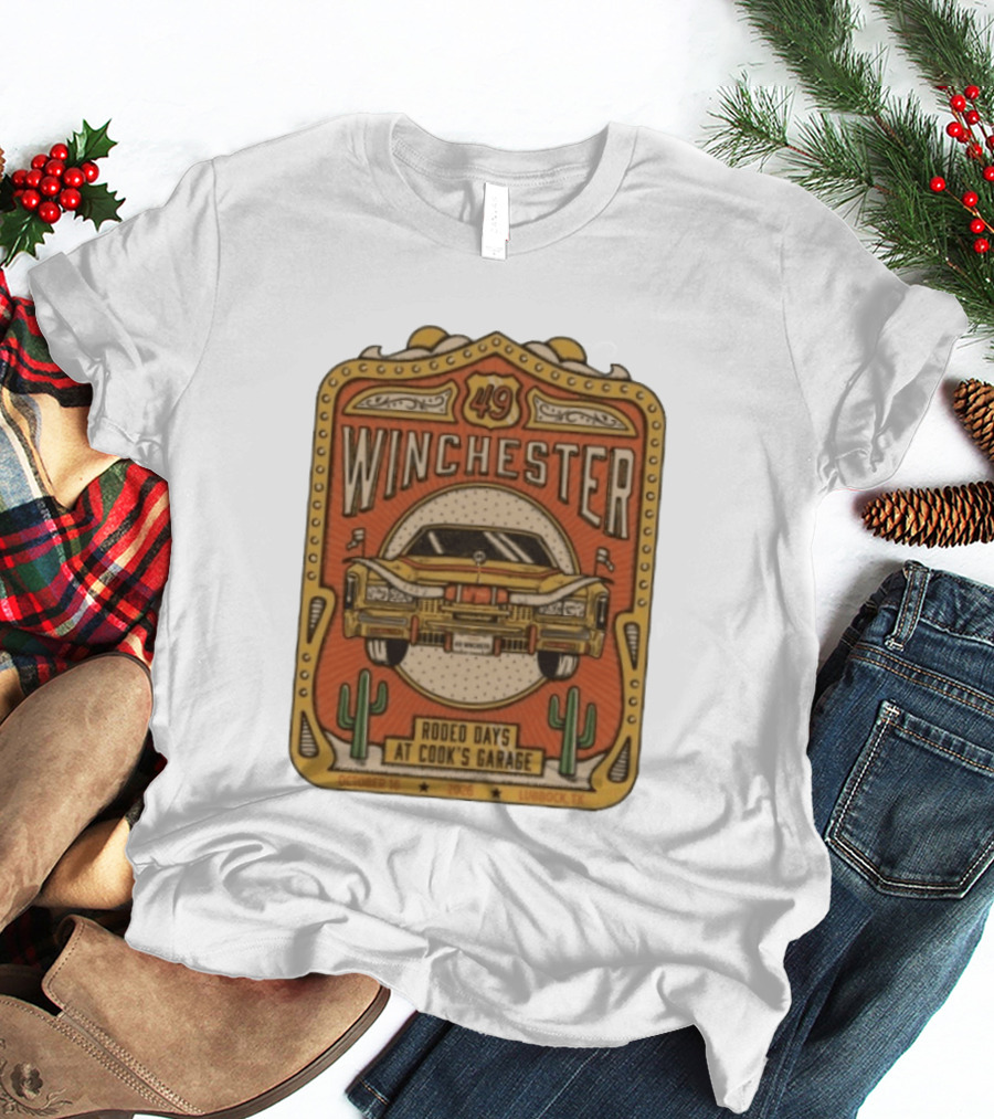 49 Winchester Rodeo Days At Cook's Garage Lubbock TX October 16 2026 Classic Car And Cactus T-Shirt