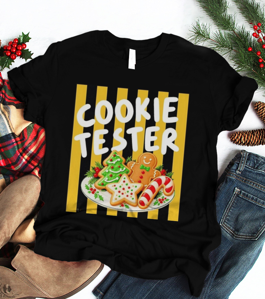 Cookie Tester Christmas Holiday Treats Gingerbread Man T-Shirt