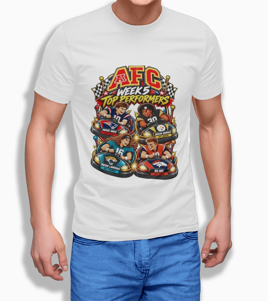AFC Week 5 Top Performers Drake Maye Jaylen Warren Trevor Lawrence And Bo Nix T-Shirt