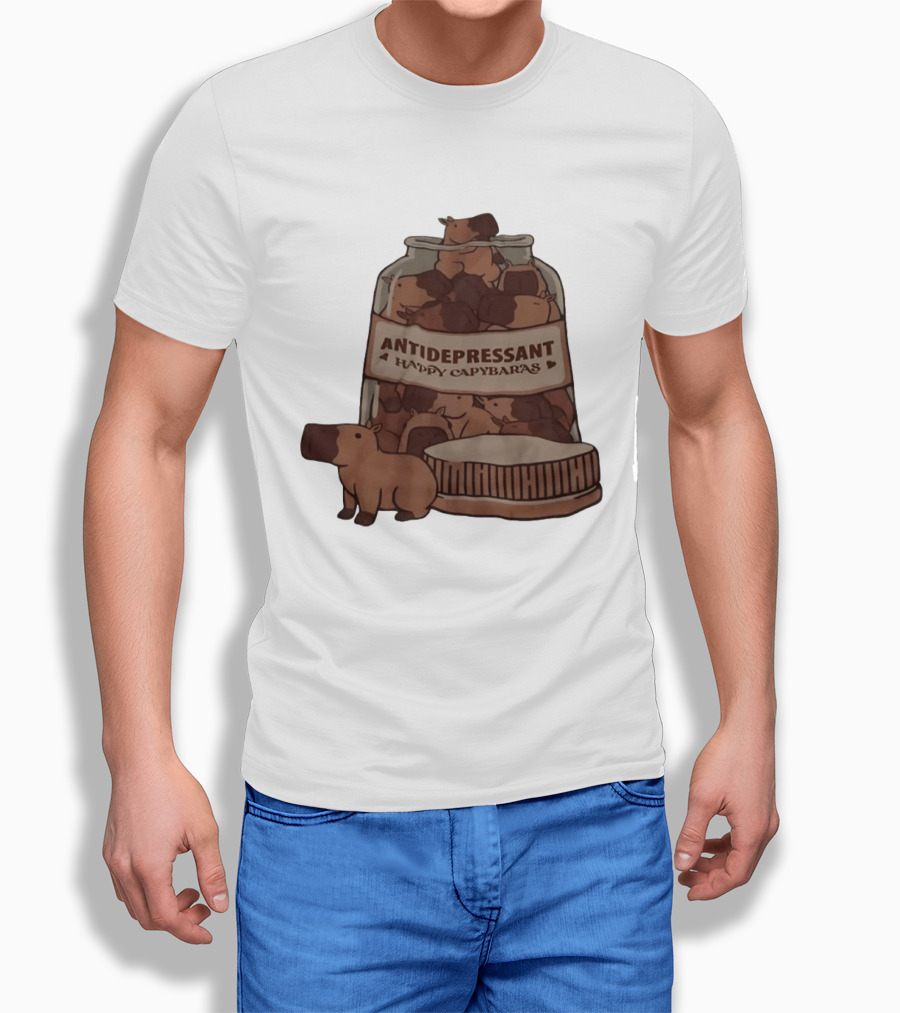 Antidepressant Happy Capybaras Jar Capybara T-Shirt