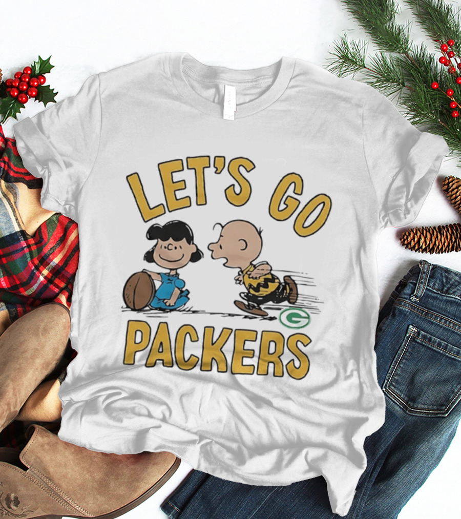 Charlie Brown And Lucy Let’s Go Green Bay Packers T-Shirt