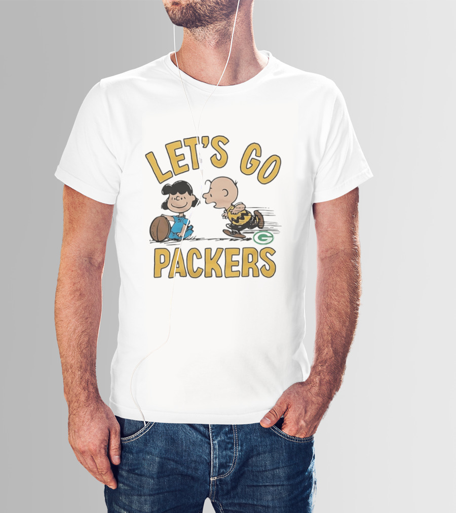 Charlie Brown And Lucy Let’s Go Green Bay Packers T-Shirt