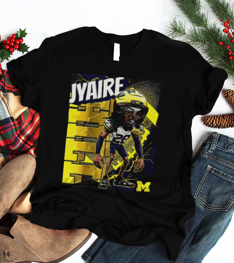 Jyaire Hill Michigan Wolverines Football Player Caricature T-Shirt