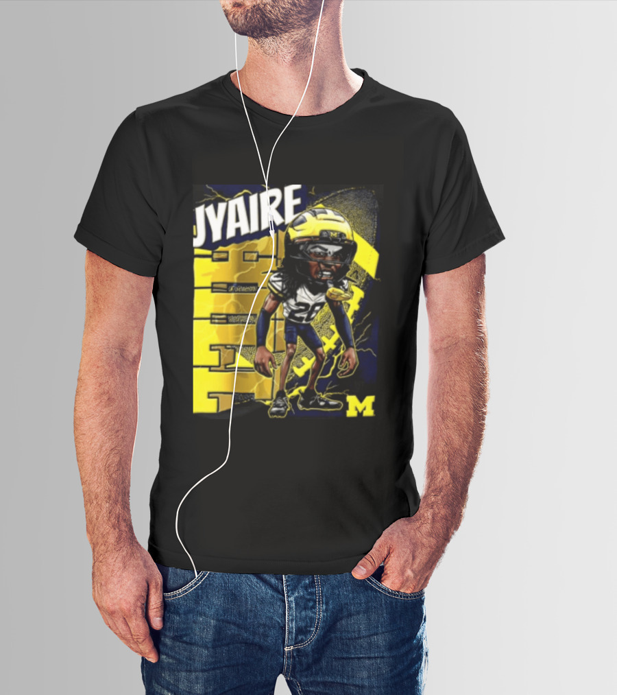 Jyaire Hill Michigan Wolverines Football Player Caricature T-Shirt