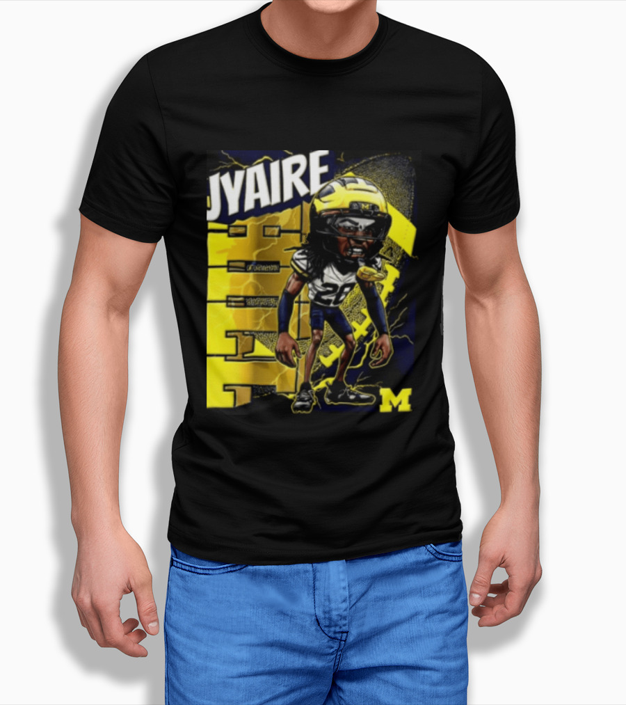 Jyaire Hill Michigan Wolverines Football Player Caricature T-Shirt